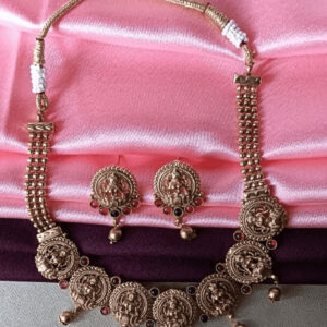 Goddess Lakshmi Coin Necklace Set