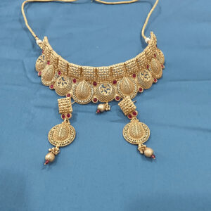 Mat Finish Choker With Red Stone